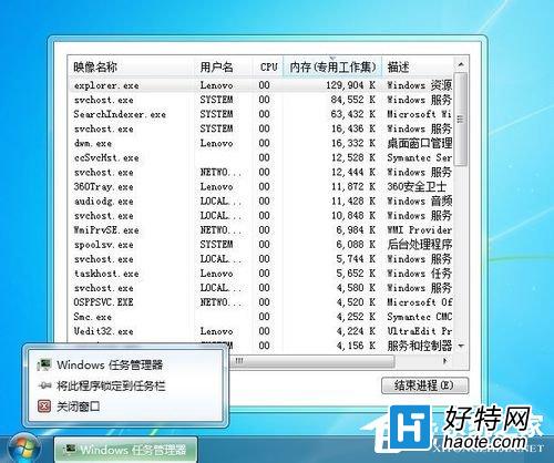 Win7任務管理器標題欄不見了解決方法