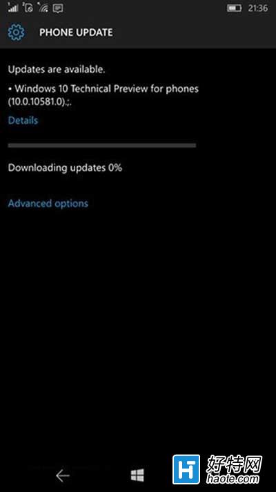 Win10 Mobile預覽版10581下載卡在0%解決辦法