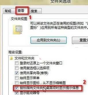 Win8鼠標指向文件夾或者桌面項顯示提示信息的方法