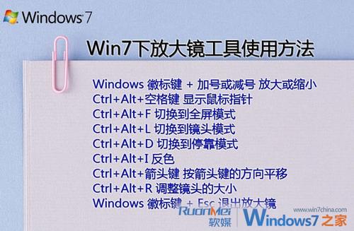 Windows 7中放大鏡的使用方法和快捷鍵