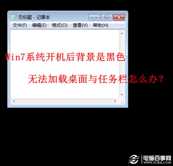 Win7系統開機後背景是黑色 無法加載桌面與任務欄怎麼辦？