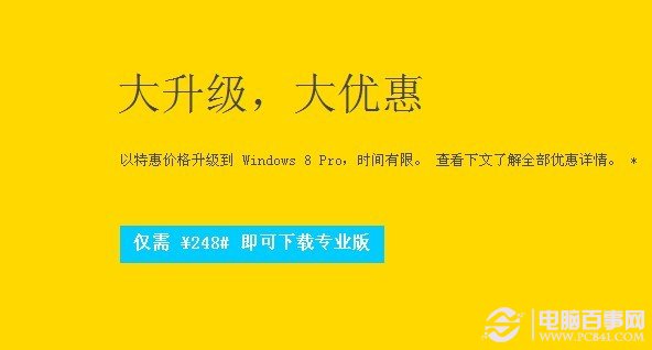 微軟官網推出的248元下載Win8正式版的專業版