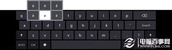 WIN8虛擬鍵盤采用熟悉的按鍵布局