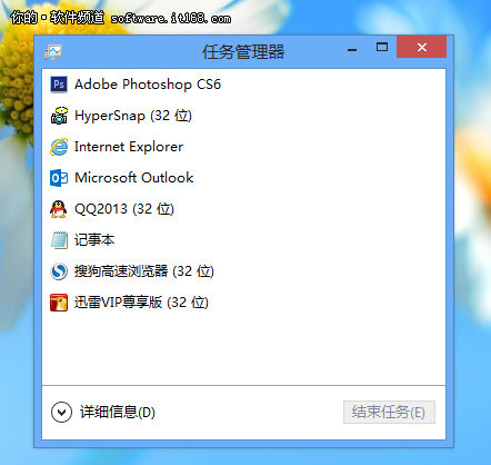 新手新體驗 Windows 8任務管理器詳解