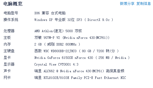 電腦配置參數圖