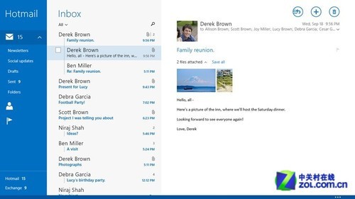 Win8.1郵件、日歷和人脈應用迎重大更新