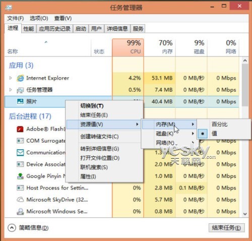 新界面新功能 體驗Win8全新任務管理器