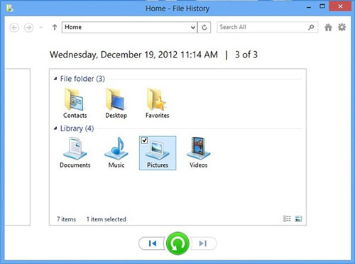 Win8 File History再不擔心數據丟失