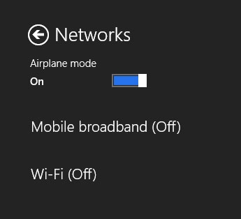 Windows 8“飛行模式”使用方法