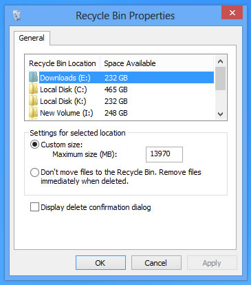 如何恢復Windows8刪除文件確認對話框