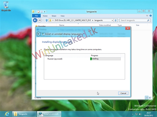 Windows 8 RP版語言包安裝截圖曝光