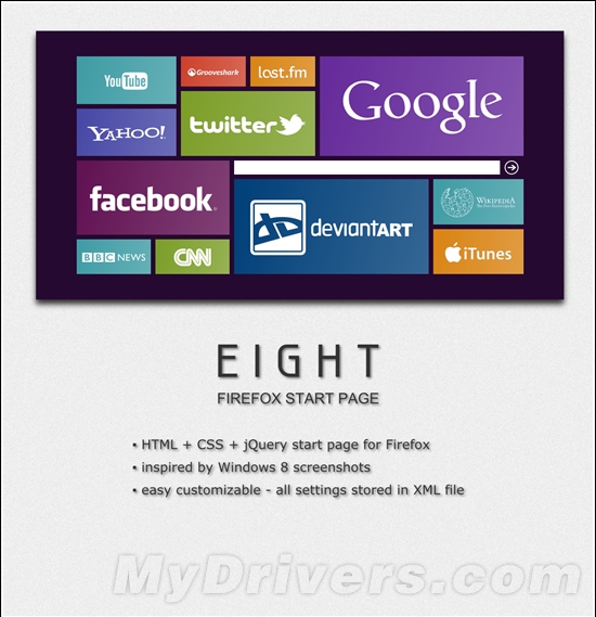 Windows 8 Metro界面嫁接到Firefox起始頁