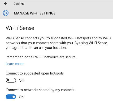 如何開關Wi-Fi Sense？