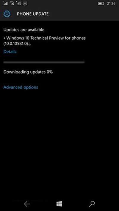 Win10 Mobile預覽版10581下載卡在0%解決辦法