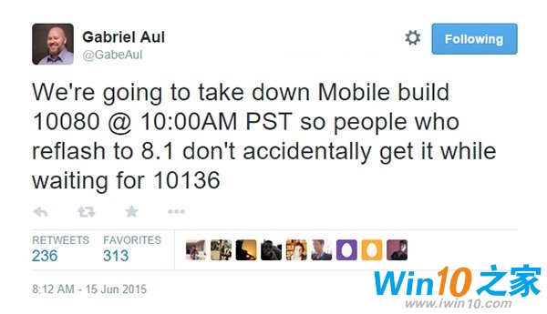 Win10 Mobile Build 10080升級通道即將關閉