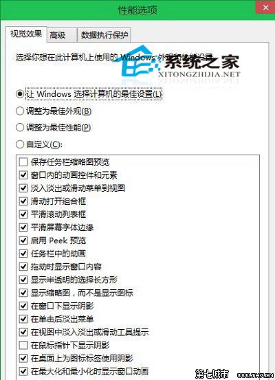 Win10系統如何讓用戶自定義外觀和性能等選項