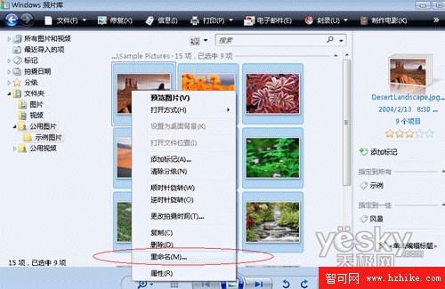 Vista照片庫中實現文件快速批量的更名