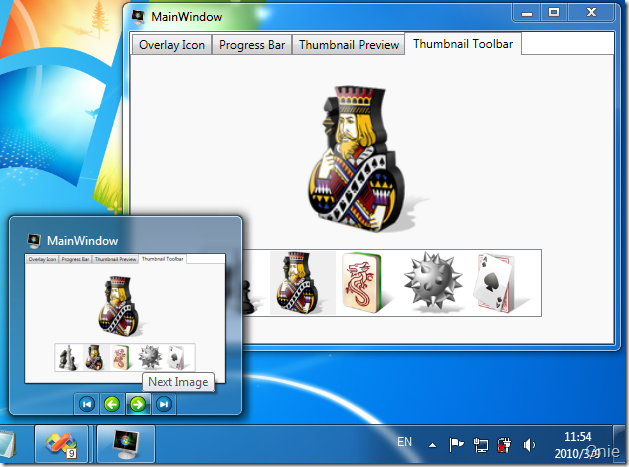 Windows 7 任務欄開發之縮略圖工具欄（Thumbnail Toolbar）