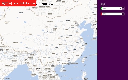 方便出行 Win8開始屏幕中地圖路線功能