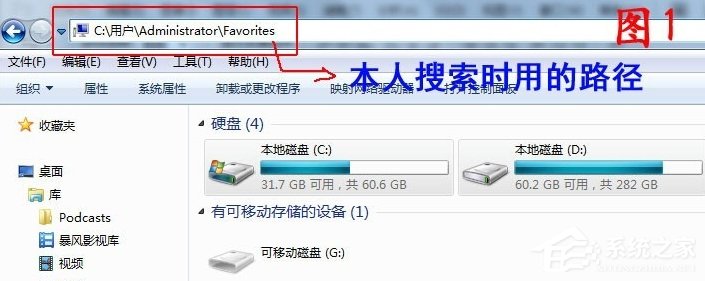 Win7系統IE浏覽器收藏夾位置在哪？