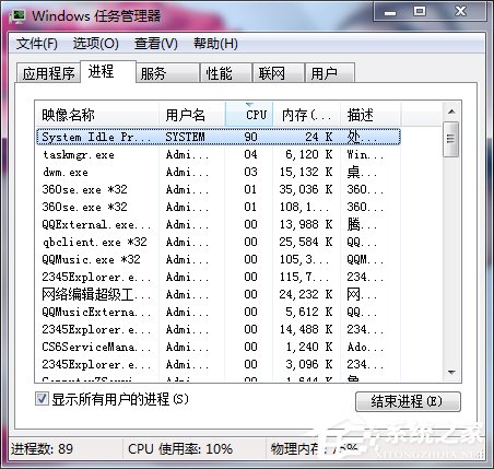 Win7打開任務管理器命令的方法