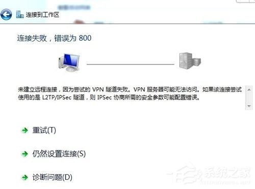 Win7虛擬連接提示錯誤800錯誤的解決方法