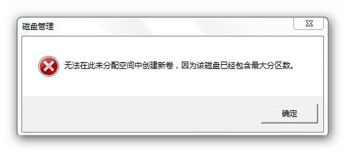 Win7分區失敗提示不支持動態磁盤的解決方法 