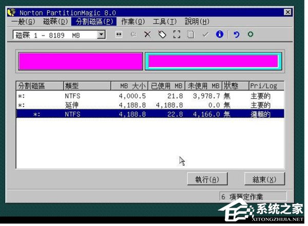 WinXP用深度技術PQ8.05對硬盤進行分區的方法