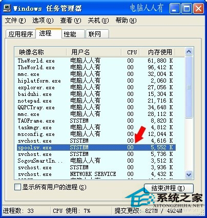 WinXP系統中Spoolsv.exe是什麼進程？