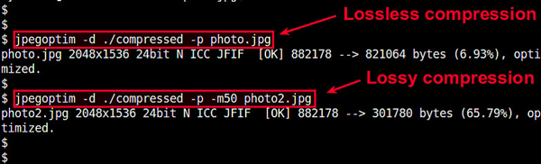 Linux通過命令行壓縮JPEG圖片的技巧