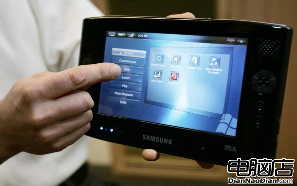 Before iPad, there was Ultra-Mobile PC. Microsoft Touch Pack for Windows XP, shown here on the Samsung Q1, offered tablet-size, touchscreen capabilities four years before Apple released iPad. [Microsoft]