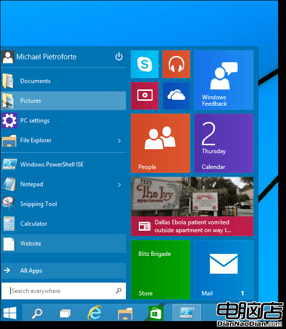 Windows 10技術預覽版恢復了開始菜單