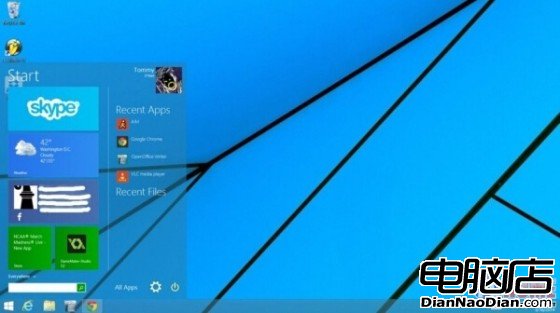 Win9新圖曝光 開始菜單將區分平板與PC