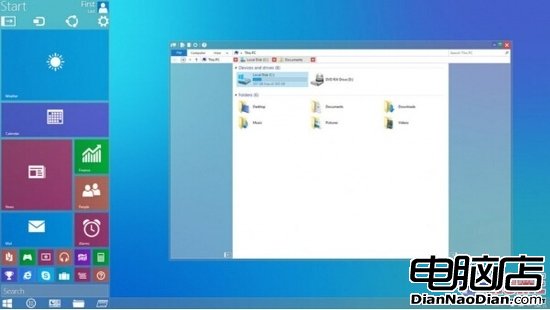 Win9新圖曝光 開始菜單將區分平板與PC