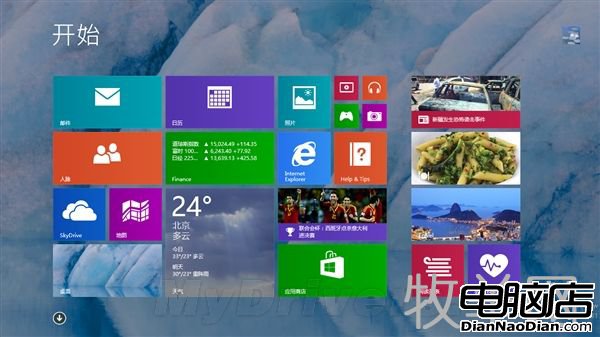 Win8.1新功能：桌面與開始屏幕變同一張臉