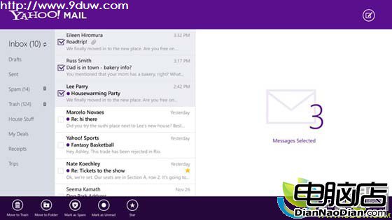 雅虎郵件,Win8版雅虎郵件,Win8版郵件,郵件應用