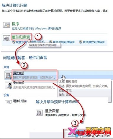 利用Win7系統自帶的故障檢測功能解決沒聲音問題