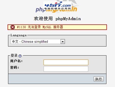 無法登錄phpmyadmin，報1130錯誤的解決