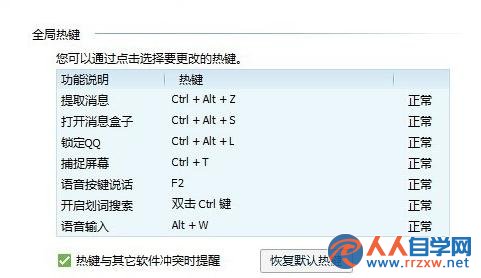 如何修改win7系統電腦聊天工具QQ的快捷鍵技巧