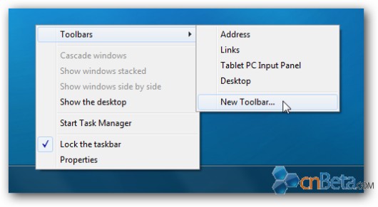 Windows 7 Taskbar Menu