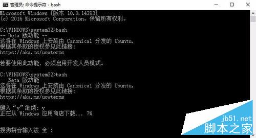 啟用win10 Version 1607中的Linux子系統 聽語音