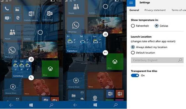 Win10 UWP版《天氣》《資訊》更新：透明動態磁貼