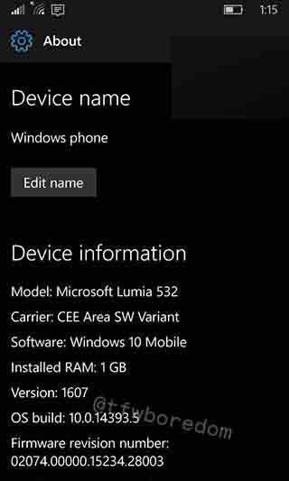 Lumia532嘗鮮，Win10 Mobile一周年更新14393.5真機截圖洩露
