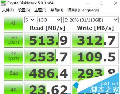 1塊SSD的測試成績不安裝rst