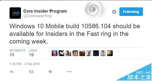 Win10 Mobile預覽版10586.104或是下一個累積更新