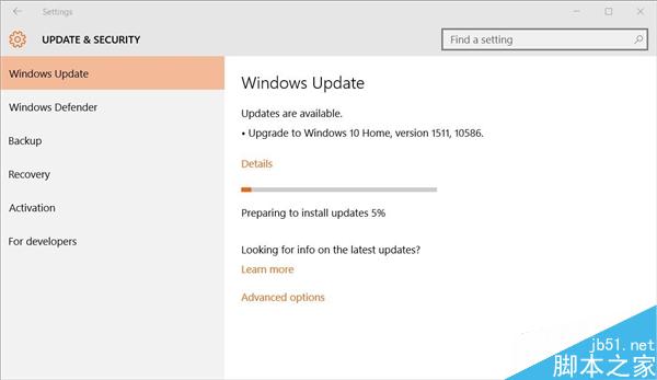 倆月了 Windows 10 TH2更新依然卡死44％