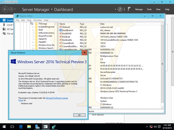 海量截圖＋下載：Windows Server 2016第三技術預覽版洩露