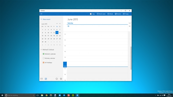Win10新版郵件和日歷應用圖賞：漂亮使用