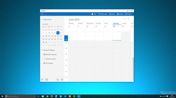 Win10新版郵件和日歷應用圖賞：漂亮使用