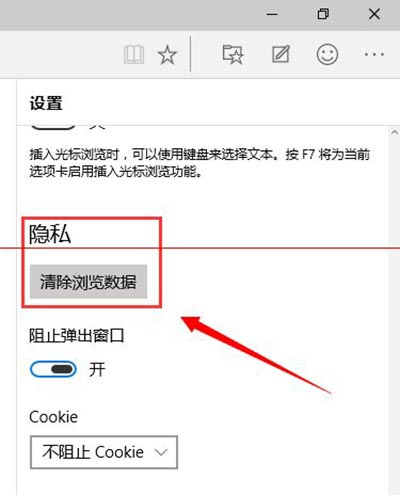 win10斯巴達浏覽器清理浏覽器緩存教程